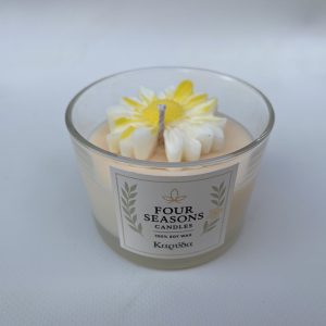 Χειροποίητο αρωματικό κερί σόγιας Καρύδα με μαργαρίτα