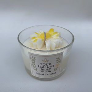 Χειροποίητο αρωματικό κερί σόγιας Salted Caramel με μαργαρίτα