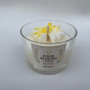 Χειροποίητο αρωματικό κερί σόγιας Πεπόνι με μαργαρίτα