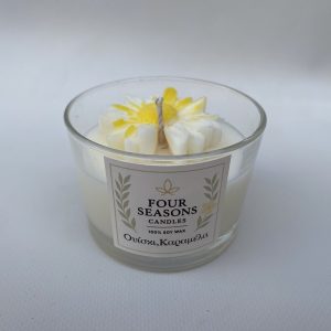 Χειροποίητο αρωματικό κερί σόγιας Ουίσκι-Καραμέλα με μαργαρίτα