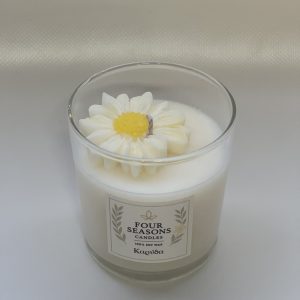 Χειρoποίητο αρωματικό κερί καρύδα με μαργαρίτα