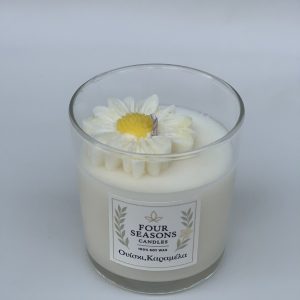 Χειροποπίητικο αρωματικό κερί σόγιας ουίσκι καραμέλα με μαργαρίτα 2 FS0096