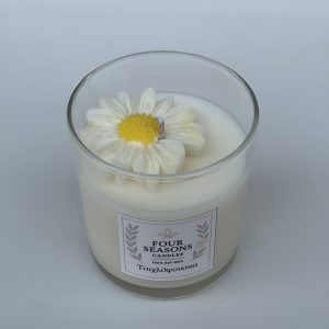 Χειροποίητο αρωματικό κερί σόγιας με μαργαρίτα Τσιχλόφουσκα